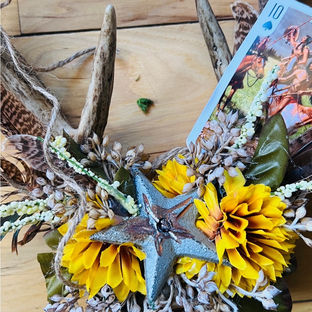 Authentic antler art made by me western home decorone of a kind statement piece - Picture 3 of 15